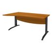 3253310150089-Bureau droit IDRA - Vague à gauche - L140 cm - Pieds anthracite - plateau imitation Merisier--0