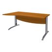 3253310150003-Bureau droit IDRA - Vague à gauche - L140 cm - Pieds alu - plateau imitation Merisier--0