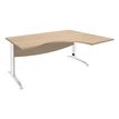 Burocean Idra - Tafel - rechthoekig gebogen (rechts) - licht eiken