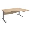 Burocean Idra - Tafel - rechthoekig gebogen (rechts) - licht eiken