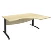 Burocean Idra - Tafel - rechthoekig gebogen (rechts) - esdoornbruin