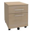 3253310147805-Caisson mobile LEVEL/STEELY/WOODY - L43 x H56 x P60 cm - 2 tiroirs dont 1 DS - imitation Chêne clair--0