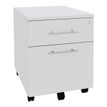 Caisson mobile LEVEL/STEELY/WOODY- L43 x H56 x P60 cm - 2 tiroirs dont 1 DS - Blanc perle