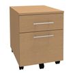 3253310160873-Caisson mobile LEVEL/STEELY/WOODY- L43 x H56 x P60 cm - 2 tiroirs dont 1 DS - Imitation Hêtre--0