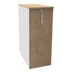 Caisson TOWER - L44 x H114 x P80 cm - 3 tablettes + 1 support DS réglable - structure blanc perle - dessus et façade imitation chêne clair