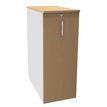 Caisson TOWER - L44 x H114 x P80 cm - 3 tablettes + 1 support DS réglable - structure blanc perle - dessus et façade imitation hêtre