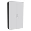 Armoire haute EXPRIM/LOFTER/LEVEL - H180 x L80 x P47 - 2 portes - Corps Anthracite - Dessus et portes Blanc perle