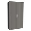 Armoire haute EXPRIM/LOFTER/LEVEL - H180 x L80 x P47 - 2 portes - Corps Anthracite - Dessus et portes imitation Chêne gris