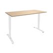 Bureau LEVEL - Bureau éléctrique - L160 - pied blanc - plateau Imitation Chêne clair