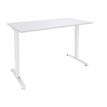 Bureau LEVEL - Bureau éléctrique - L140 - pied blanc - plateau Blanc perle