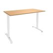 Bureau LEVEL - Bureau éléctrique - L160 - pied blanc - plateau Imitation Hêtre