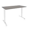 Bureau LEVEL - Bureau éléctrique - L160 - pied blanc - plateau Imitation Chêne gris