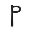 8711234002976-Pickup Déco Mila - Étiquette autocollante 60 mm - Lettre P - noir-Avant-0
