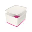 4002432116478-Leitz MyBox - Boîte de rangement format moyen - blanc/rose-Angle droit-3