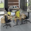3253310150300-Bureau symétrique 120° IDRA - L185 cm - Pieds aluminium - plateau imitation Erable--1