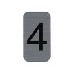 3130630671848-Exacompta - Plaque adhésive chiffre 4 - 25 x 44 mm - aluminium brossé-Avant-0