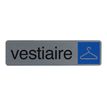 3130630671664-Exacompta - Plaque de signalisation Vestiaire - 165 x 44 mm - aluminium brossé-Avant-0