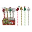 3108726757332-Oberthur Noël - Crayon embout gomme avec paillettes-Avant-0