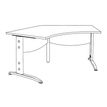 3253310150300-Bureau symétrique 120° IDRA - L185 cm - Pieds aluminium - plateau imitation Erable--4
