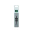 3130630671688-Exacompta - Plaque de signalisation Dame - 165 x 44 mm - aluminium brossé-Avant-0