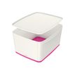 4002432116478-Leitz MyBox - Boîte de rangement format moyen - blanc/rose-Angle droit-1
