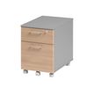 Caisson mobile JAZZ+ - Profondeur 60 cm - 2 tiroirs - Hêtre