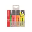 STABILO BOSS ORIGINAL - Markeerstift - fluorescerend oranje, fluorescerend geel, fluorescerend groen, fluorescerend roze - inkt op waterbasis - 2-5 mm - pak van 4