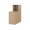 3483600772923-Bloc de rangement ZOOM - chêne structuré - 3 tiroirs dont 1 tiroir pour dossiers suspendus-Angle droit-0
