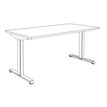 3253310223967-Bureau LEVEL - Bureau éléctrique - L160 - pied carbone - plateau imitation chêne clair--4