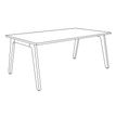 3253310300736-Bureau STEELY Manager - L180 x P100 x H72,5 cm - pieds blanc - plateau imitation noyer--3