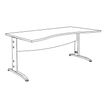 3253310150430-Bureau double vague symétrique IDRA - L180 cm - Pieds blanc - plateau imitation Erable--2