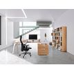 3483600601421-Bureau XENON avec bloc de rangement 2 tiroirs - 190 cm - Pieds métal - Merisier italien--1