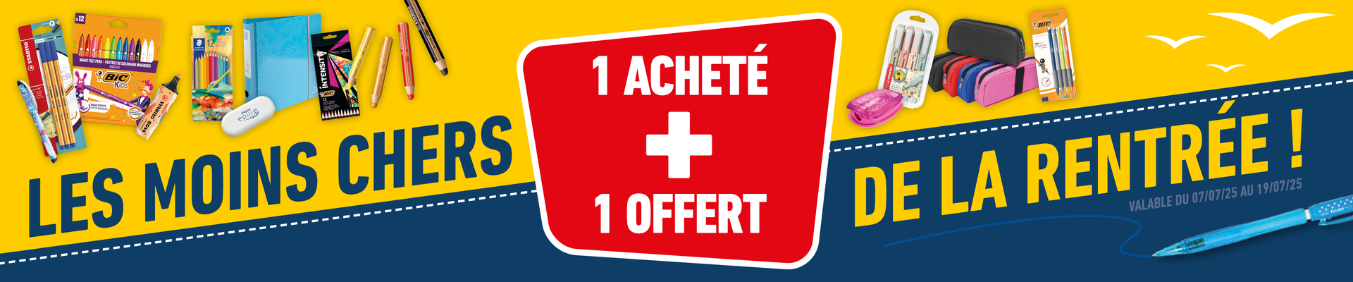 1 acheté + 1 offert