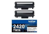 Brother TN2420 TWIN - 2 - hoog rendement - zwart - origineel - tonercartridge