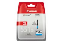 Canon CLI-551C XL - 11 ml - hoog rendement - cyaan - origineel - inkttank - voor PIXMA iP8750, iX6850, MG5550, MG5650, MG5655, MG6450, MG6650, MG7150, MG7550, MX725, MX925