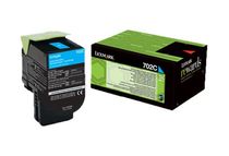 Lexmark 702C - Cyaan - origineel - tonercartridge LCCP, LRP - voor Lexmark CS310dn, CS310n, CS410dn, CS410dtn, CS410n, CS510de, CS510dte