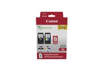 Canon PG-560XL/CL-561XL Photo Value Pack - 2 - hoog rendement - zwart, kleur (cyaan, magenta, geel) - origineel - 50 vel(len) - 100 x 150 mm - inktcartridge / papierset