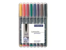 STAEDTLER Lumocolor 313 - Marker - permanent - verschillende kleuren - 0.4 mm - superfijn - pak van 8