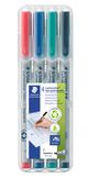 STAEDTLER Lumocolor 316 - Marker - niet permanent - zwart, rood, blauw, groen - inkt op waterbasis - 0.6 mm - fijn - pak van 4