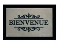 Tapis de sol absorbant BIENVENUE - 40 x 60 cm - en polyamide - beige