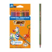 BIC KiDS Evolution Stripes - Kleurpotlood - verschillende kleuren - 3.2 mm (pak van 12)