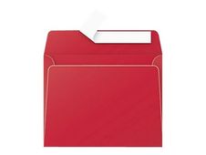Pollen - Enveloppe - 90 x 140 mm - portefeuille - open zijkant - zelfklevend - afdrukbaar - intens rood - pak van 20