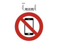 Exacompta teken - geen mobiele telefoons - 100 x 100 mm - polyvinyl chloride (PVC) / vinyl - rood
