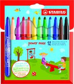 STABILO power max - pen met vezelpunt (pak van 12)