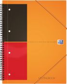 Oxford International Meetingbook A4+ - Notitieboek - met draad gebonden - 80 vellen / 160 pagina's - wit papier - van lijnen voorzien - met meerdere gaten - oranje hoes - polypropyleen (PP)