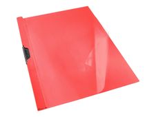 Esselte - clipmap - voor A4 -capaciteit: 25 vellen - rood met transparante voorkanthoes