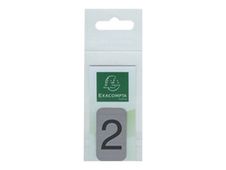 Exacompta teken - nummer - 2 - 25 x 44 mm - opgeruwd aluminium
