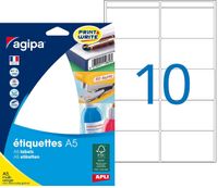 Apli Agipa - Etui A5 - 160 Étiquettes blanches multi-usages - 38,5 x 65 mm - coins arrondis - réf 114019