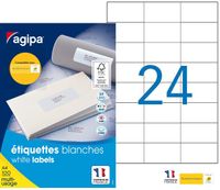 APLI PAPER - Permanente kleeflaag - wit - 70 x 37 mm 2400 etiket(ten) (100 vel(len) x 24) etiketten