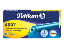 Pelikan 4001 - inktpatroon - turquoise (pak van 5)